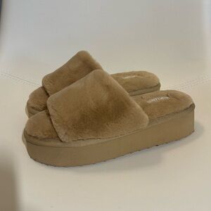 Muk Luks Platform Fluffy Slippers